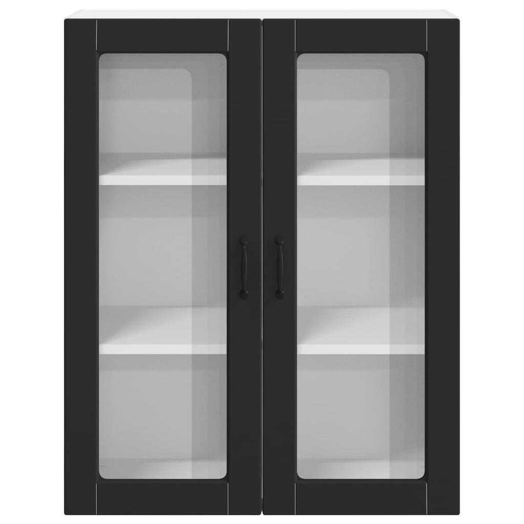 Glass Wall Cabinet LUCCA Black 80 X 31 X 100 Cm Particleboard