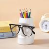 Moai Statue 2-In-1 Pen Holder Stationery Storage Glasses Stand Desk Organizer for Home Office Decoration Makeup Brush Storage