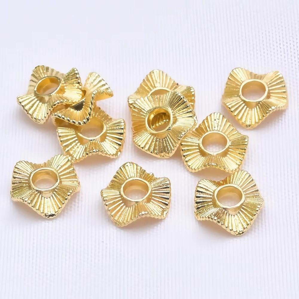 

20 шт. Металлические бусины-разделители с позолотой 14K/18K, плоские круглые, для изготовления ювелирных изделий, ожерелья, серег, браслета 14k Gold 8mm 20pcs