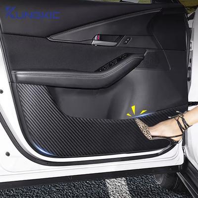 Leather Carbon Mat Car Door Decorative Protective Anti-kick Pad For Mazda CX-30 CX30     2024 2025 LHD RHD