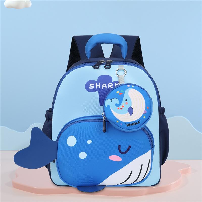 Schoolbag Cartoon Dinosaur Whale Kindergarten School Bag Children's Backpack Cute and Lightweight Boys and Girls School Backpack New