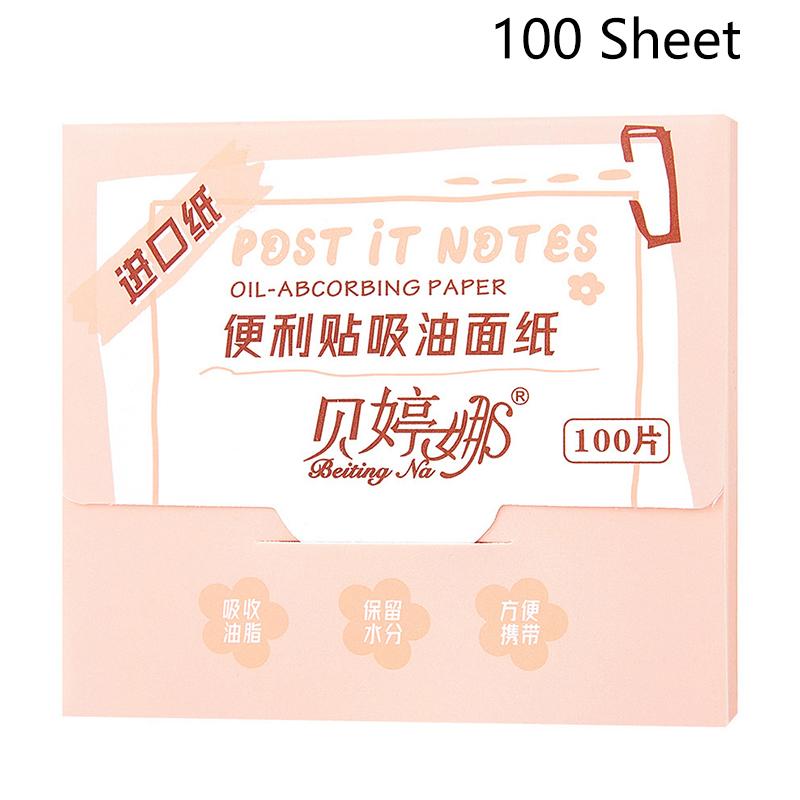 {Summer2} 100 Sheet Bamboo Blotting Papers With Mirror&Puff Refreshing Portable Facial Oil Absorbing Papers