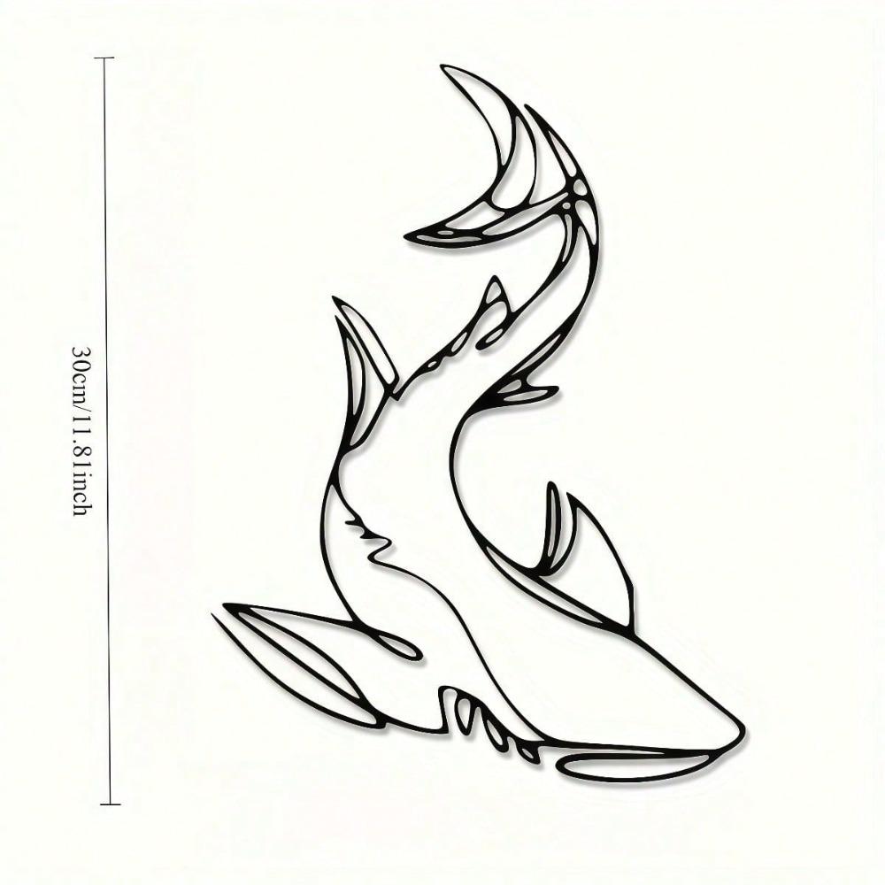 Shark Metal Art Bohemian Ocean Nautical Decor Laser Cut Coastal Wall Sculpture Modern Home Gift
