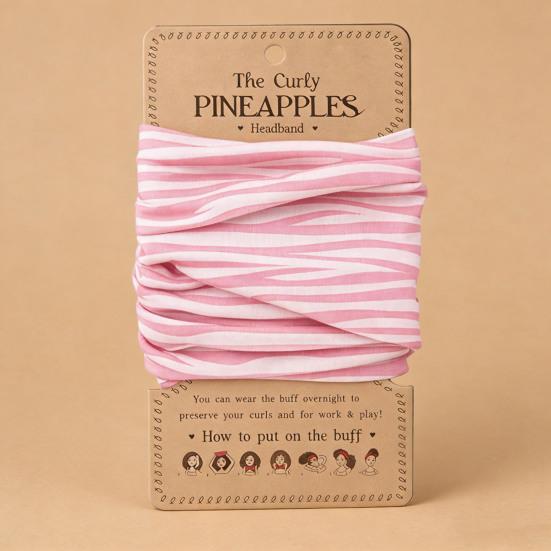 Lockiges Ananas-Stirnband Rosa Blumenmuster Weiches Atmungsaktives Haarband Schlafen Training Anti-Knoten Haare