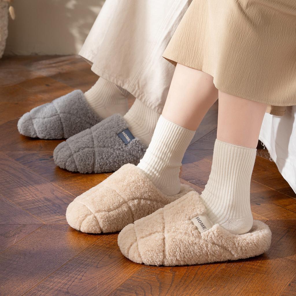beef tendon sole plush cotton slippers autumn and winter indoor home thick bottom non-slip warm fashion high-end cotton mop
