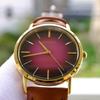 Used [In operation] SEIKO brown leather quartz watch gold case OMEGA