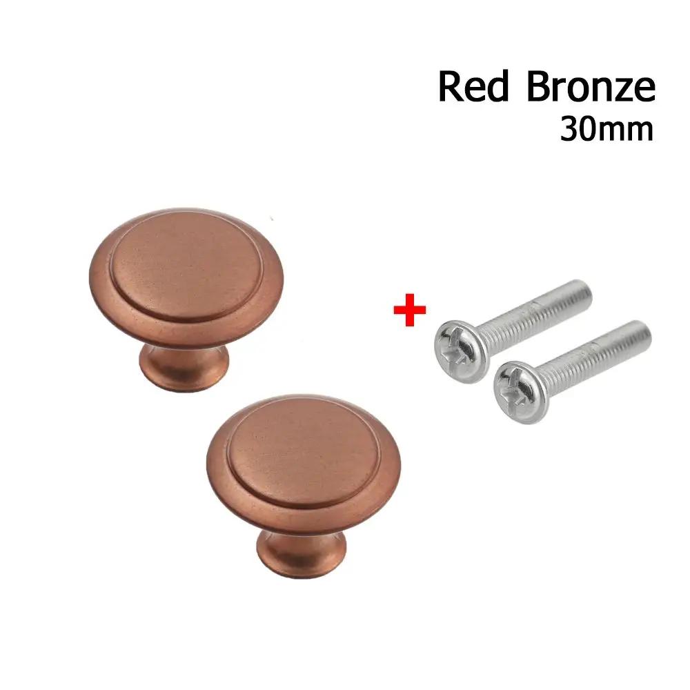 2 Stück runde Schubladengriffe (23/27/30 mm) mit Einzellochbefestigung für Küche, Schlafzimmer, Schränke, Kleiderschränke und Kommoden, Metallgriffe inklusive Schrauben
