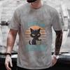 Men's Street Wear Cat Lover Funny Coffee Because Murder Print T-shirt Short Sleeve O-neck Streetwear Summer T Shirts Men