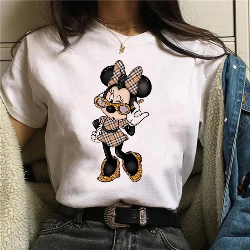 90s Mickey Print Tshirts for Women Fashion Minnie Mouse T Shirt Streetwear FeUnisex Clothes Disney Tshirt