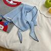 Aesthetic Thin Headscarf Neckerchief Versatile High-End Triangle Scarf for Women Artistic Fashion Outwear Bandana for Girls
