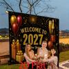 1Pcs Welcome To 2027 New Year Balloon Fireworks Decoration Background New Year Backdrop Decorations For Photo Studio Booth Party