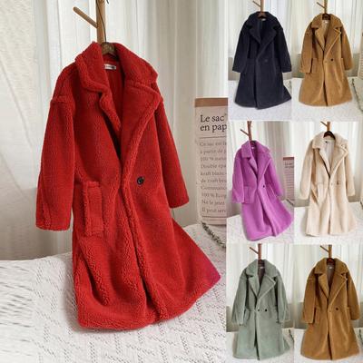 Damenmode Und Winter Locker Mittel Lang Windjacke Lammfellmantel