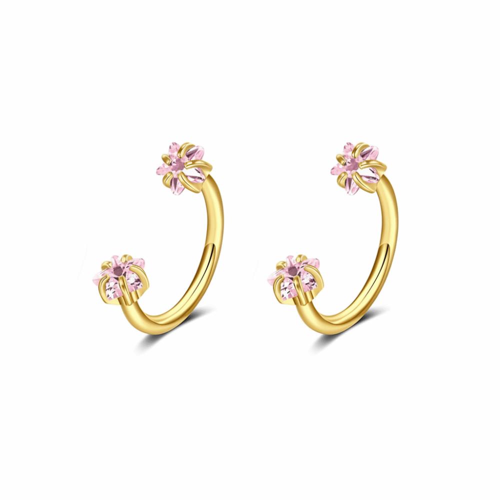 2 PCS Elegant Nose Ring Stainless Steel Daith Piercing Jewelry Cartilage Helix Earrings  Daily