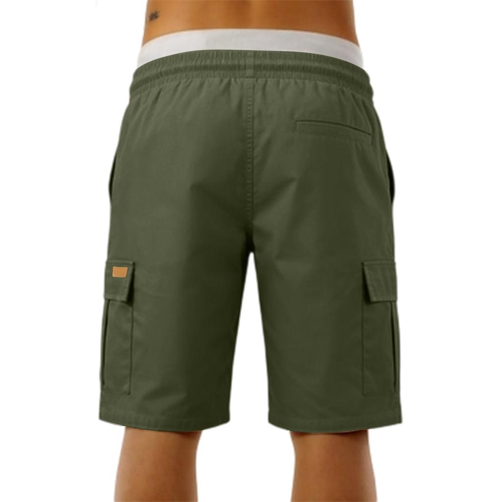 Mens Casual Cargo Shorts Relaxed Fit Drawstring Waist Multiple Pockets Lightweight Summer Shorts