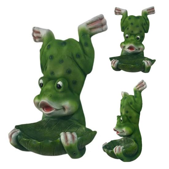 Žabí socha Krmítko pro ptáky Zahradní dekorace Žabí figurka Pryskyřice Žabí design Krmná miska na strom Venkovní použití Terasa Zahrada Přední veranda