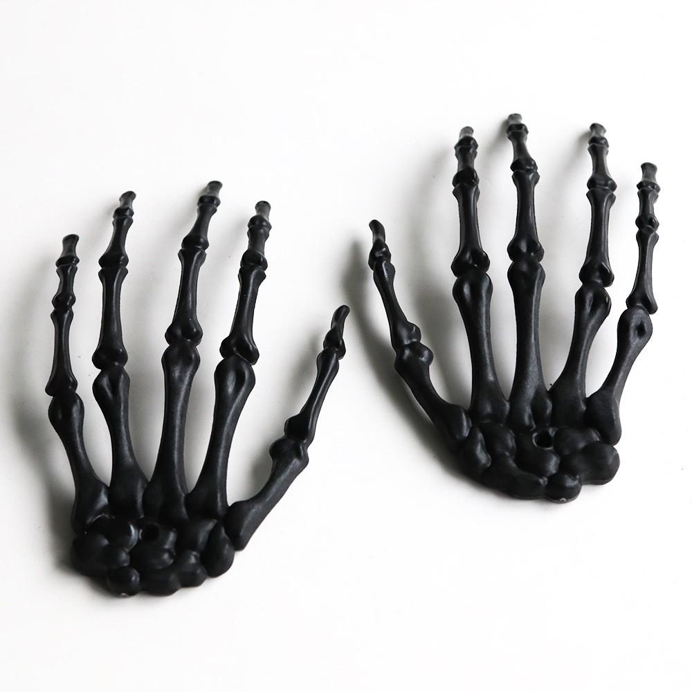 Halloween Skull & Skeleton Stake Set: 3-Piece Hand Bones & Head Decoration for Festive Props