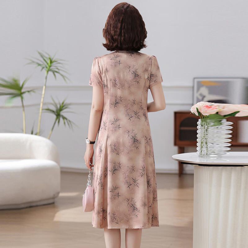 Yalu Elegant Summer Silk Cheongsam Dress
