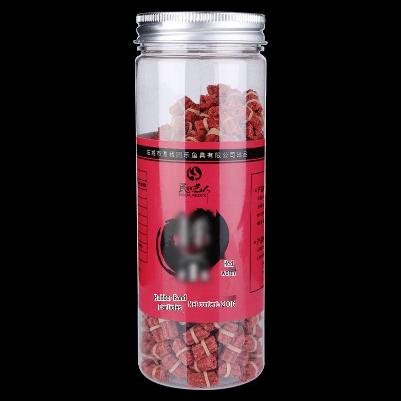 Folk Artist Red Worm Fishing Bait Pellets