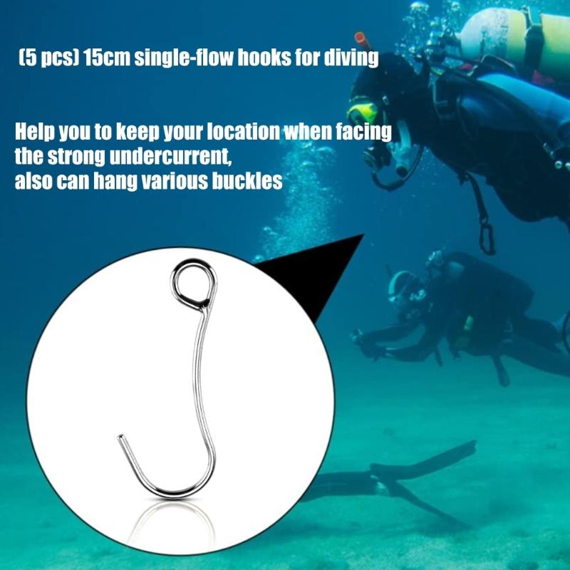 Heavy Type Single Flows Swimming Hook Rustproofed Stainless Steel For Diving Accessories Secure Fastening