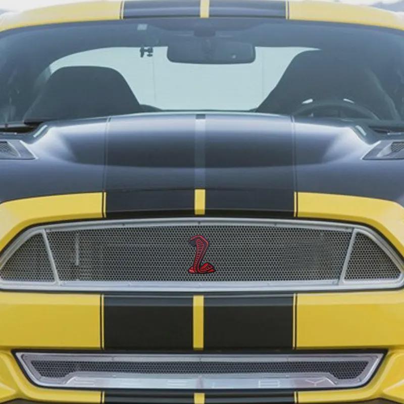 3D Cobra Styling Auto Metall Aufkleber Kühlergrill Abzeichen Kotflügel Seiten Emblem Heck Aufkleber Für Ford Mustang Shelby GT GT350 500 Cobra