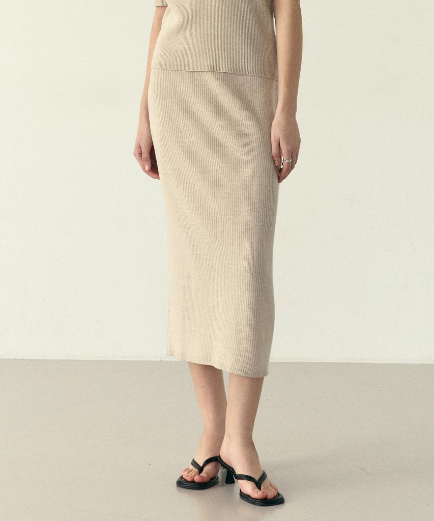 210EDIT Women'S Ribbed Knit Skirt - 3 Colors [Zg2Ss530]