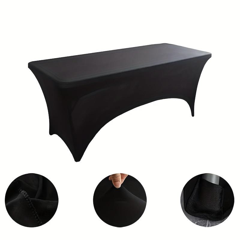 White/Black High Stretch Tablecloth Wedding Party Beauty Massage Elastic Hotel Birthday Table Cover Rectangular Table Cloth