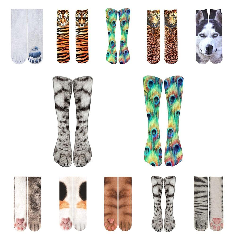 Cotton Cat Paw Socks Breathable Novelty Stocking Creative 3D Print Animal Paw Socks Adult