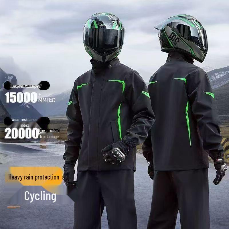 Reflective Split Raincoat and Pants Set for Men and Women - Full Body Rain Protection for Cycling and Electric Scooters