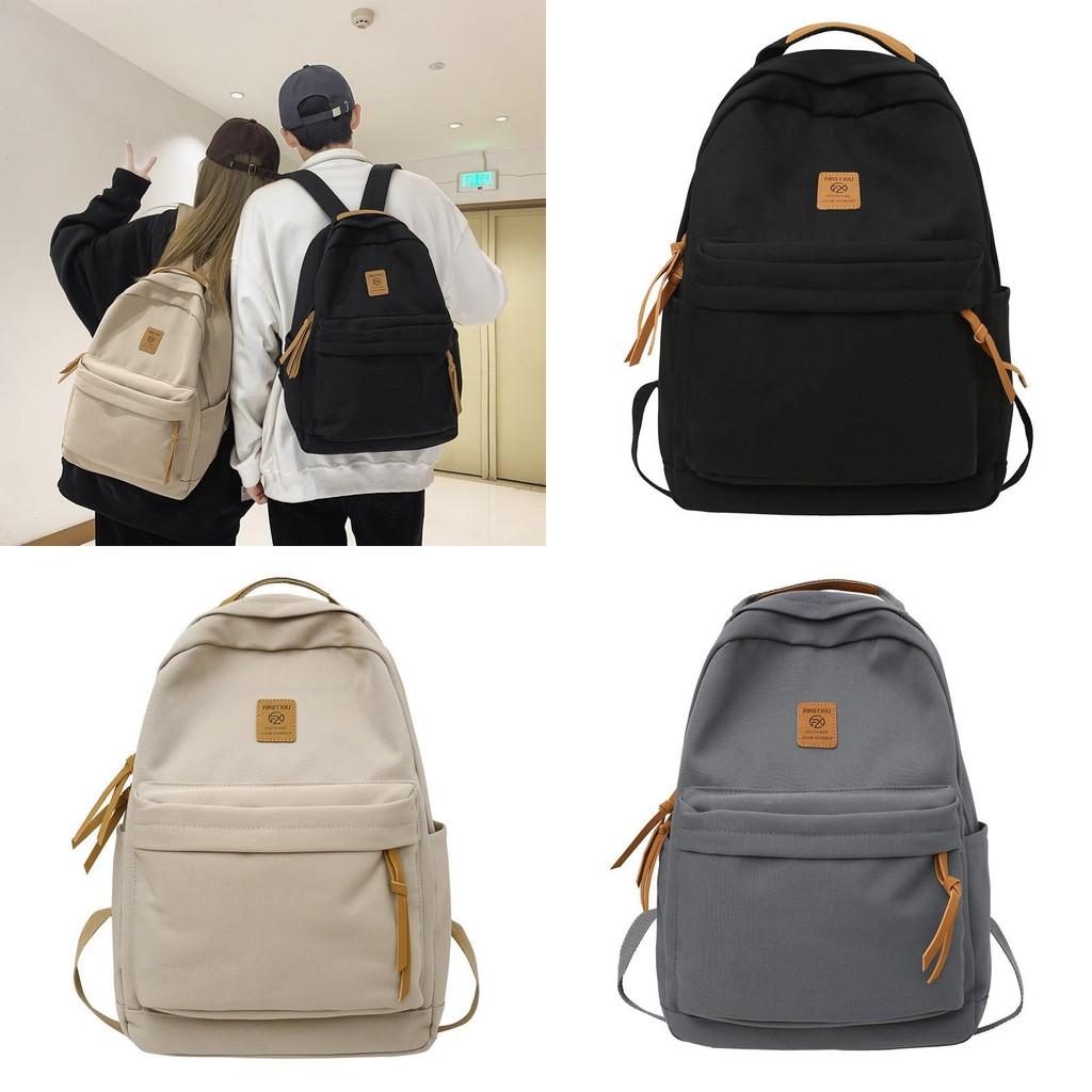 Color Solid Simple Letter Decoration Student Leisure Backpack School For