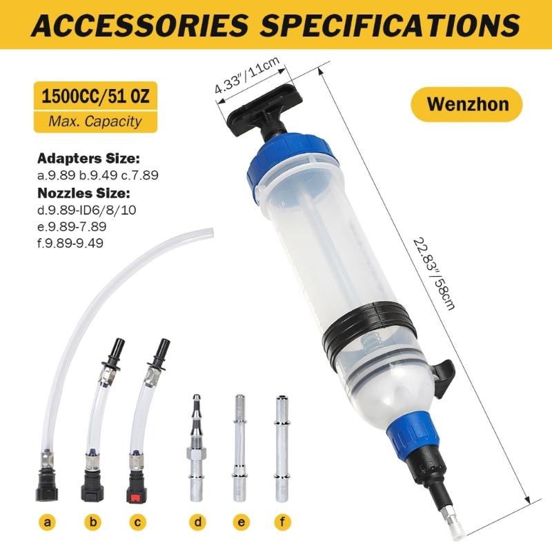 Professional Manual Oil Extractor 1500ml Capacity Universal Automotive Fluid Transfer Solution Fluid Extractor Tool