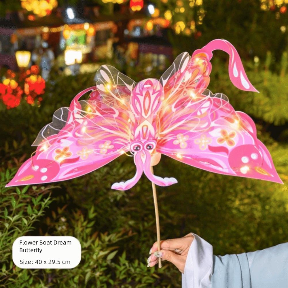 New Cartoon Wing Lantern Unfinished Portable LED Lantern Material Package Traditional Craft Lantern Mid-Autumn Festival