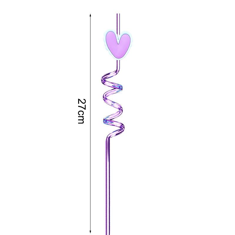 Spirálová brčka ve tvaru srdce Opakovaně použitelný potravinářský materiál Valentýnská párty brčka na párty pro rodinu