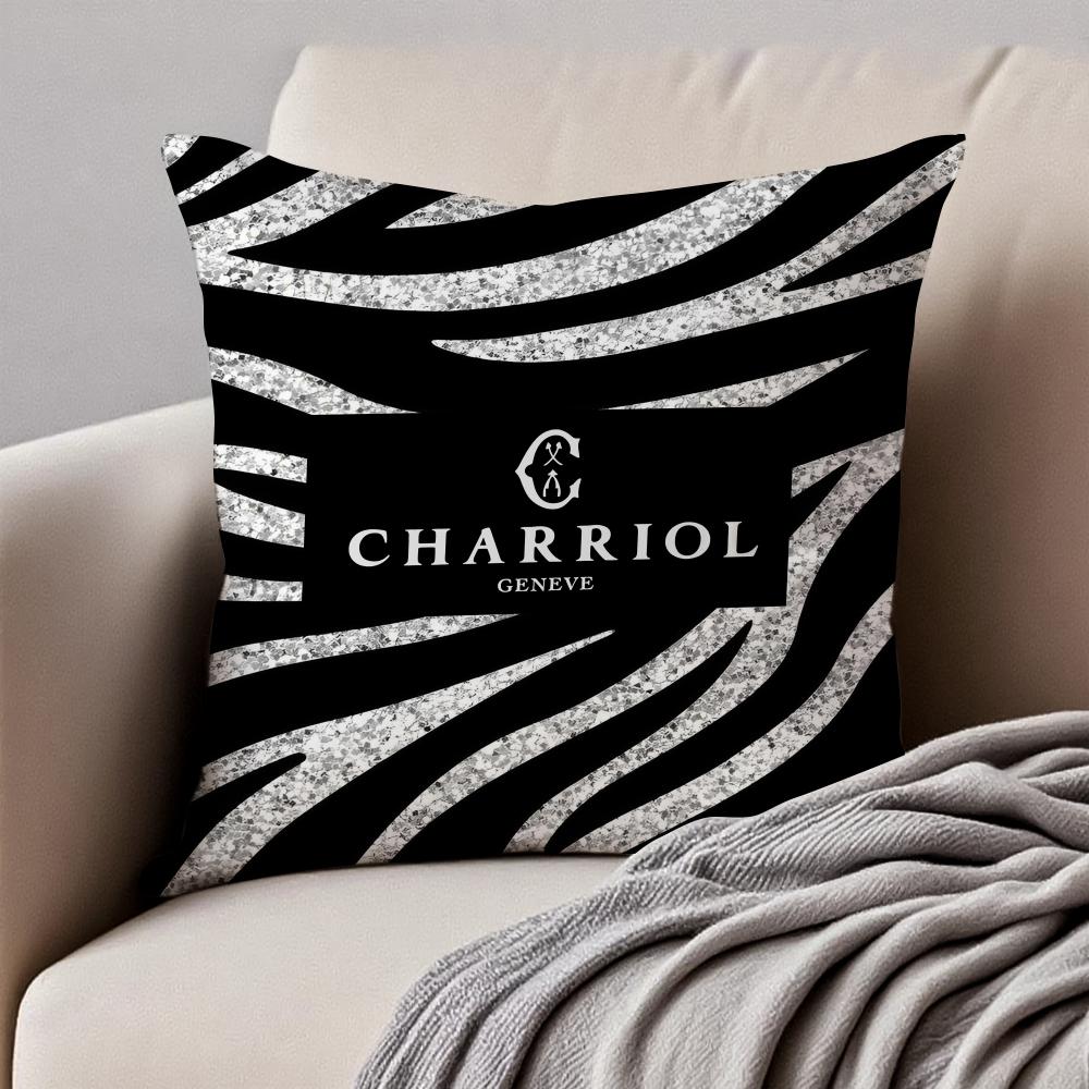 Fashion Modern Luxury CCharriols Cushion Cover Pillowcase Antidustmite Invisible Zipper Short Plush Sofa Cushion