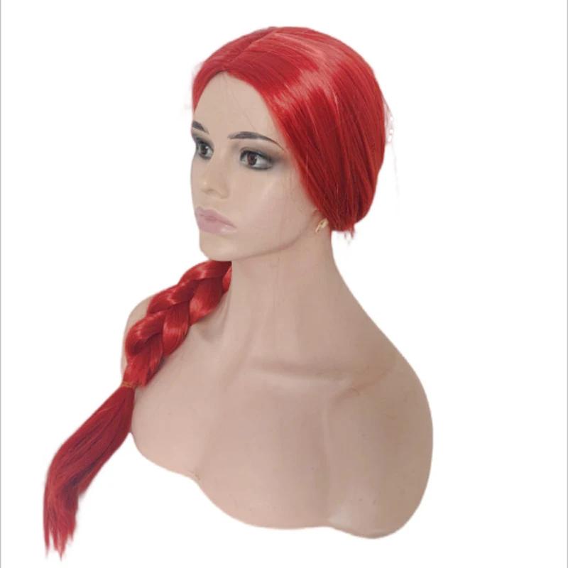 Character Jessie Tracy Cosplay Red Fried Dough Twists Braid Carnival Halloween Synthetic Wig