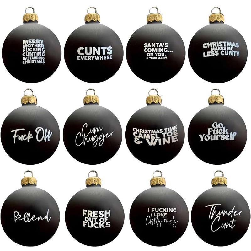 Sweary Bauble Bundle - 12/1Pack, 2025 Fun Christmas Ornament Xmas Ball-Ornaments