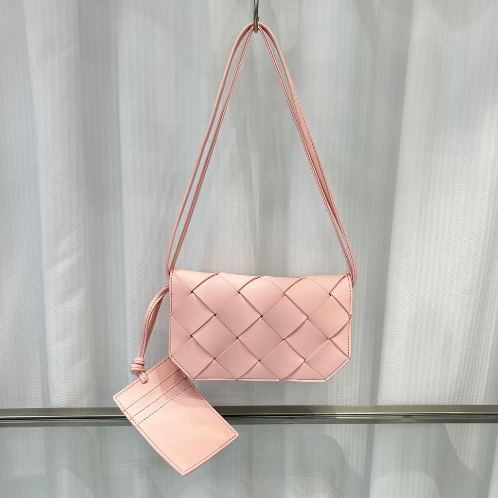 Neue Trendige Leder Handgewebte Clip Tasche Schultergurt Einzelne Schulter Crossbody Handytasche
