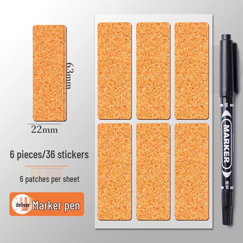 Color Cork Self-Adhesive Label Stickers for Handwritten Notes and Small Markers