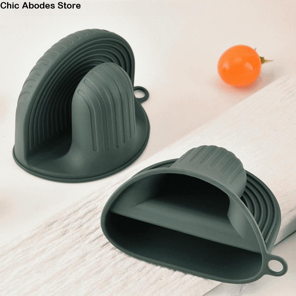 Anti-scald Silicone Oven Mitts Non Slip Heat Resistant Kitchen Pinch Mittens Thickened Insulated Microwave Hand Clips Baking