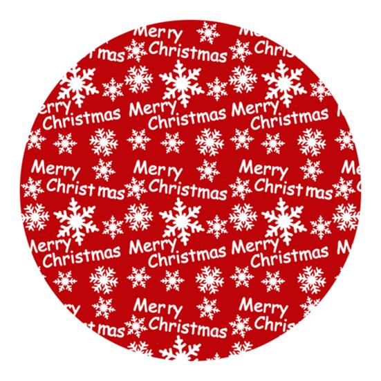 Christmas Tree Skirt Vibrant Color Easy Installation Snowflake Elk Print Round Large Christmas Tree Mat Decor