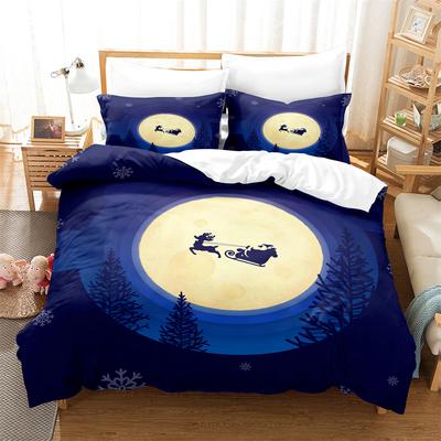 Juego de Ropa de Cama Noche de Luna Llena de 3 Piezas Ropa de Cama para el Hogar Funda Super King Funda de Almohada Colcha Textiles Juego de Cama
