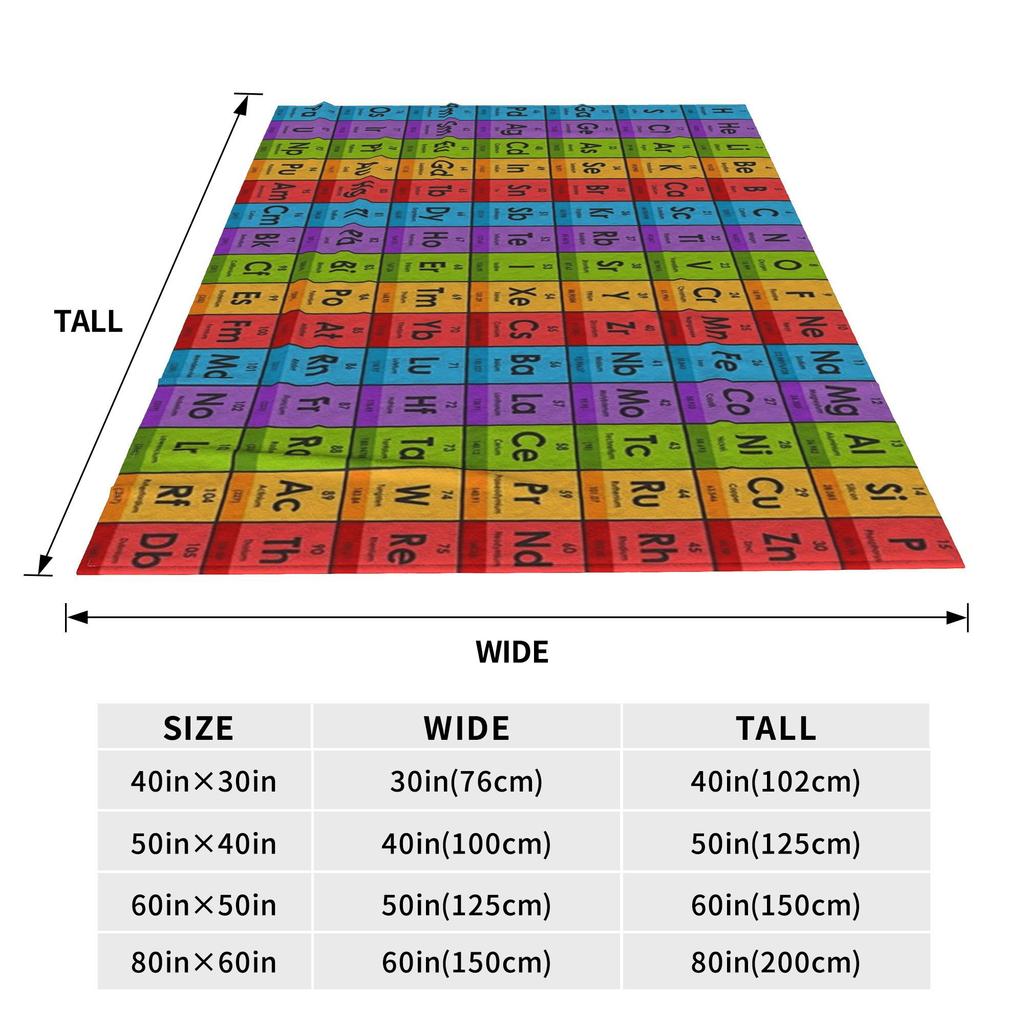 Elements Of The Periodic Table 1 Blanket Soft Warm Flannel Throw Blanket Bedspread for Bed Living Room Picnic Travel Home Sofa