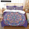 Bohemian Lotus King Queen Duvet Cover Boho Mandala Bedding Set For Kids Teens Adults Exotic Flowers 2/3Pcs Polyester Quilt Cover