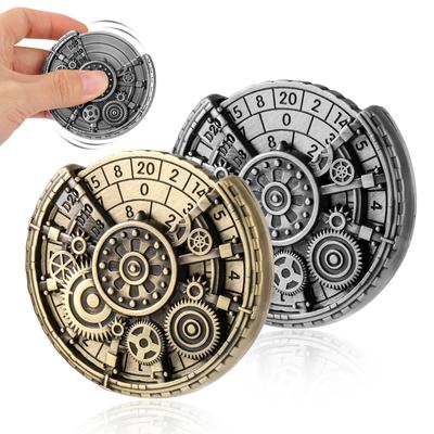 Steampunkowy Design Koła Zębate Kręciołek do Kostek Kostki Obracany Wałek do Gier Fabularnych Akcesorium