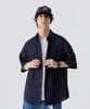 STENDS [M~4Xl] All Day Linen Oversized Short Sleeve Shirt_Navy