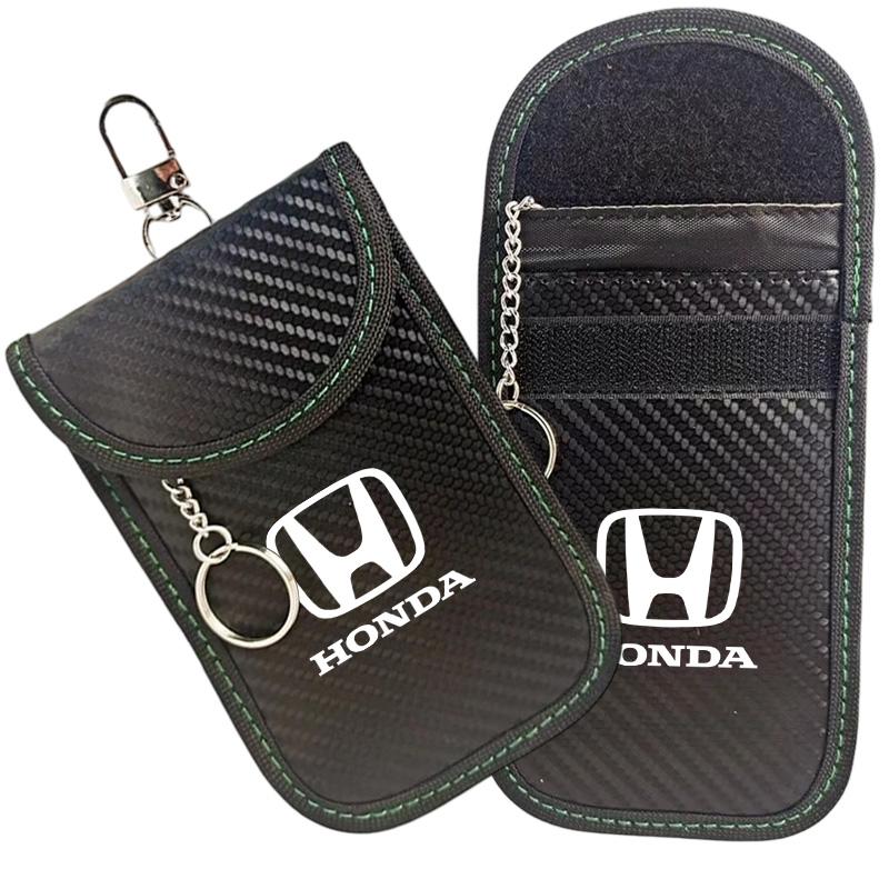 ARD1 Carbon Fiber Car Key Case Signal Blocker Bag RFID Shielding Pockets For Honda Civic Accord CR-V Fit Jazz Odyssey Vezel Pilot HRV