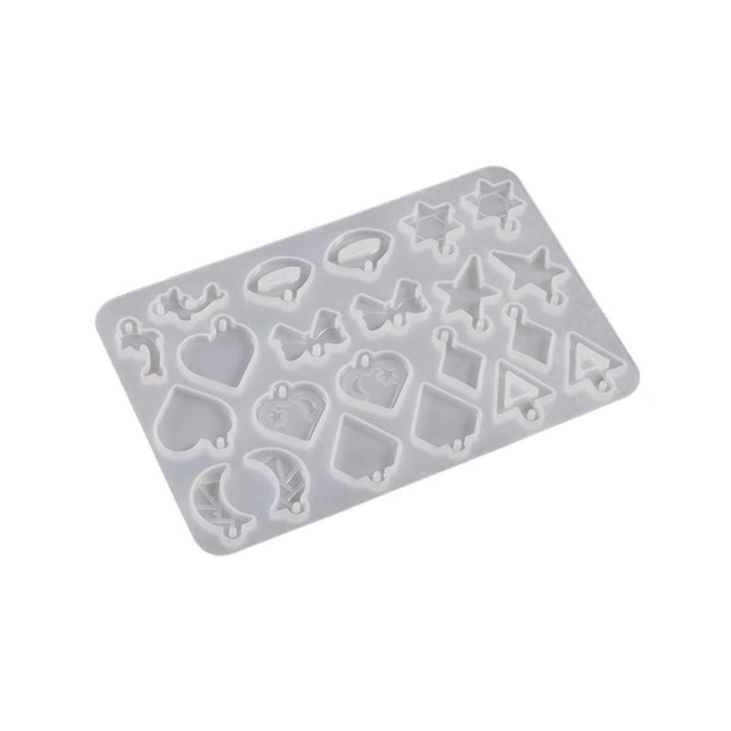 Earring Resin Molds Leaf Moon Heart Cross-Pendant Silicone Mold Necklace Jewelry Epoxy Casting Mold for DIY Craft Supply