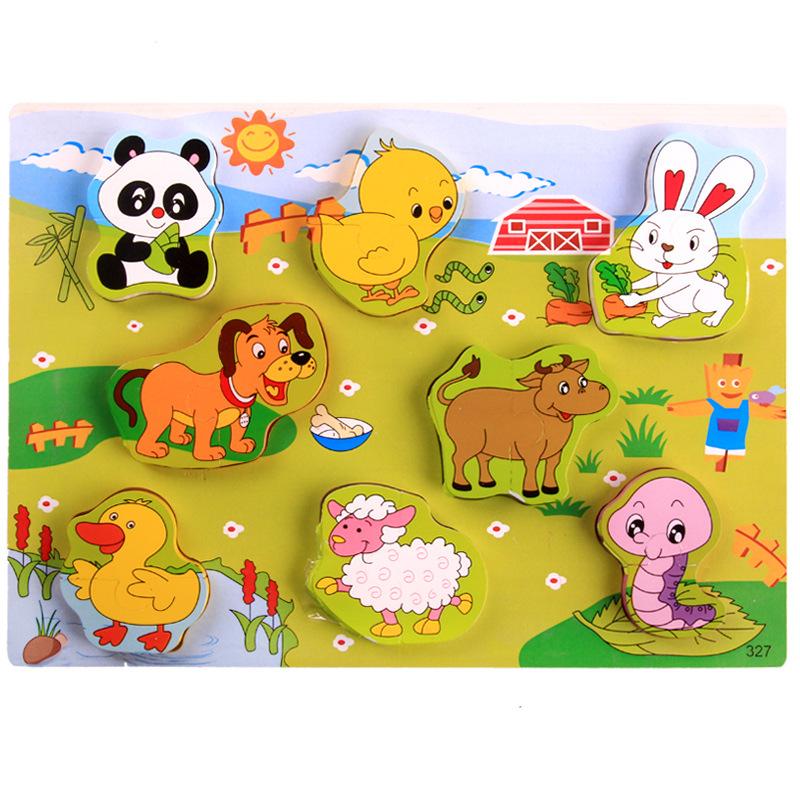 Children's Cartoon Three-Dimensional Puzzle Dinosaur Animal Traffic Shape Pairing Puzzle Toy Gift