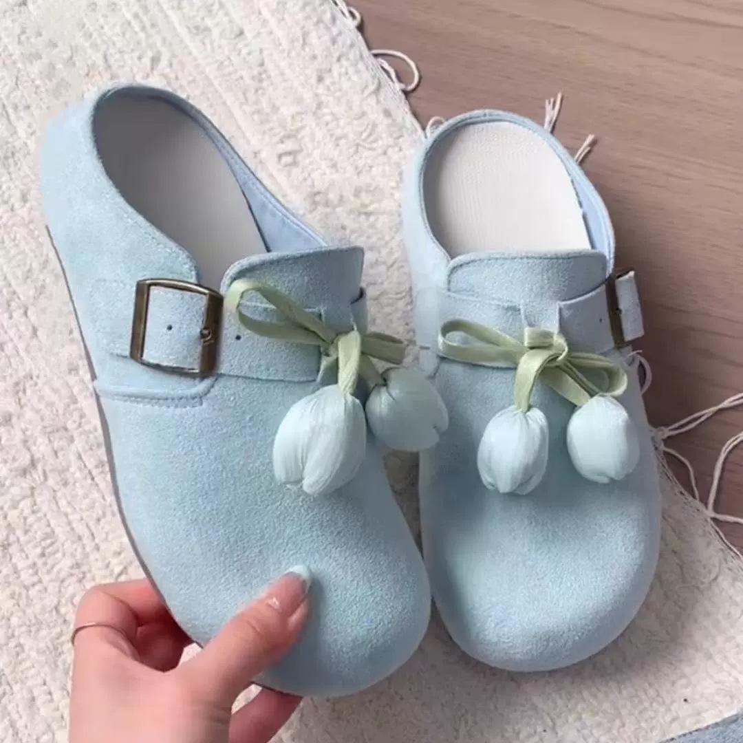 

Soft-soled women s thick-soled lazy casual flats, new bag head half slippers, women s sandals are trendy 40