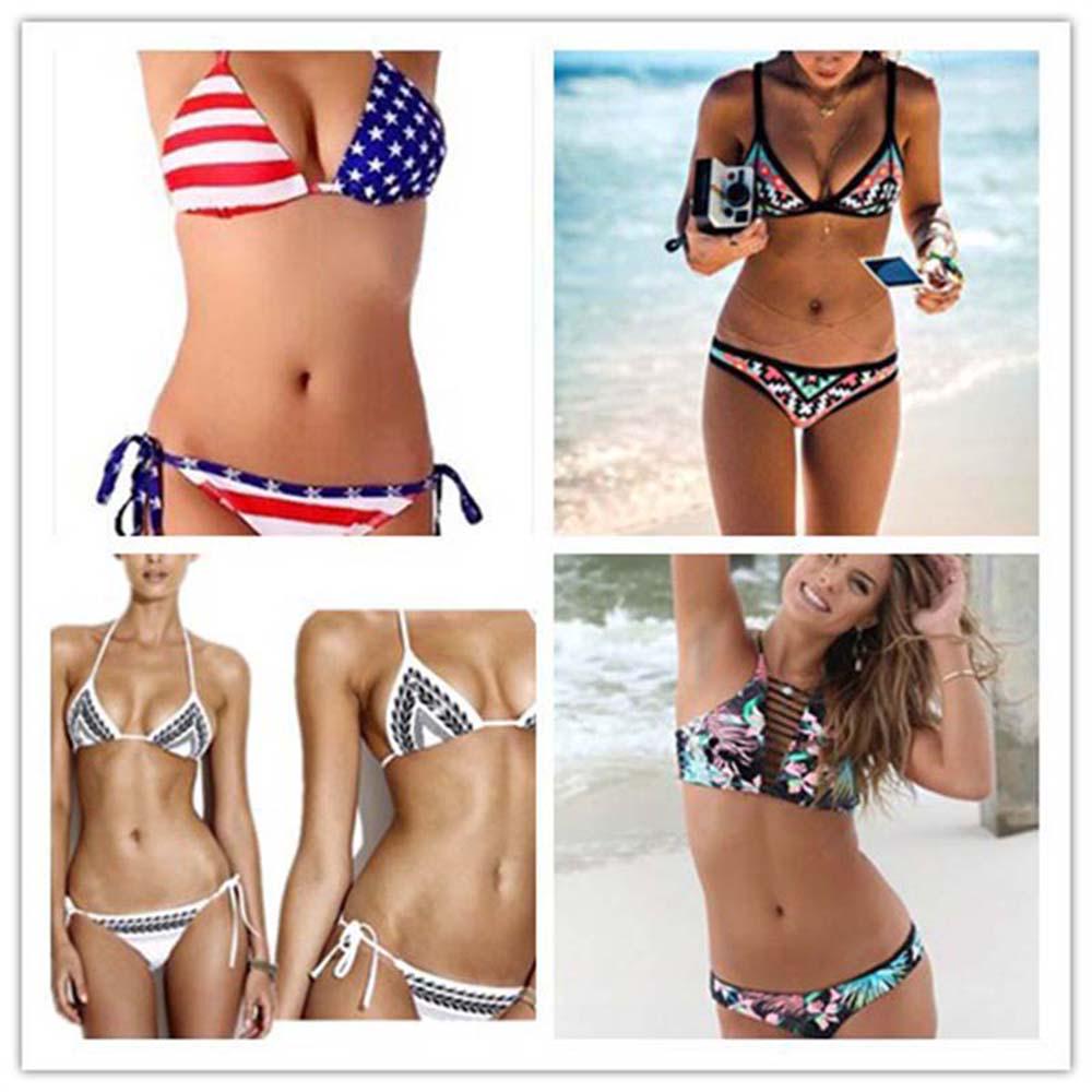 

2019 разделенный купальник с принтом, окрашенный в цвет флага, собранный, купальник из двух частей, сексуальное бикини