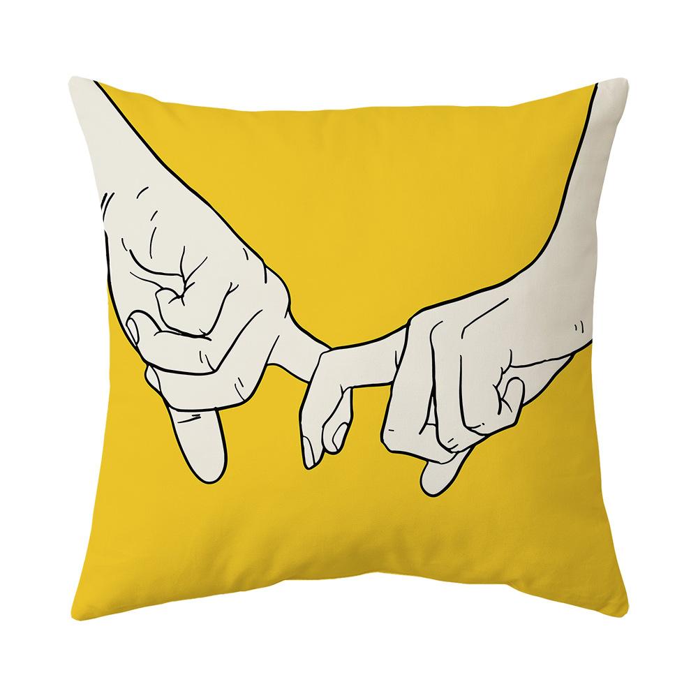 New Yellow Peach Skin Print Pillow Nordic Fresh Living Room Sofa Pillow Cover